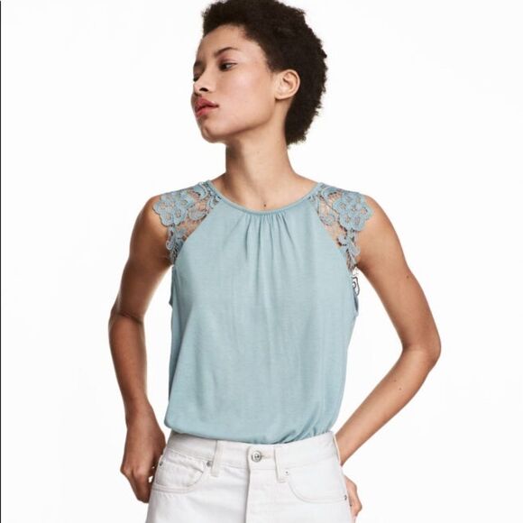 ✨ Jersey Top with Lace✨ - Picture 1 of 3
